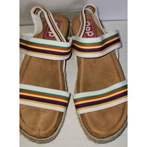 Adok Colorful Stripe Platform Sandals Size 8